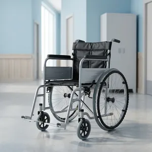 Fauteuil roulant pliable économique, léger et portable, avec support pour pied tombant, pour le transfert et l'utilisation quotidienne - Product Image 1