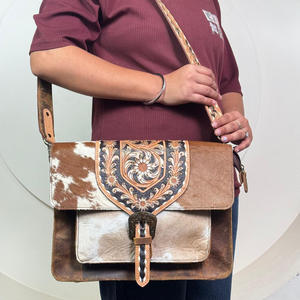 2025 Latest Fashion Hand Tooled Leather Bags Women High Quality Genuine Cowhide Leather Multi-purpose Lady Crossbody Bags - Product Image 4