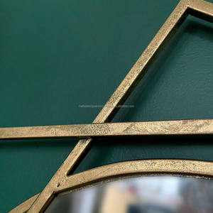 Miroir mural en forme d'anneau en or antique Art cadre en fil métallique décor à la maison pour salon salle à manger bureau pour la décoration de Table - Product Image 5