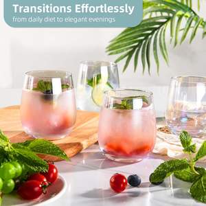 Juego de <span class=keywords><strong>Copas</strong></span> de Vino sin Tallo de Cristal, <span class=keywords><strong>Copas</strong></span> de Vino sin Tallo de Colores para Agua, Whisky, para Bodas, Fiestas, Cumpleaños - Product Image 2