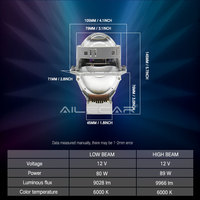 AILECAR Lentille de projecteur Bi LED 3 pouces 80W 90W pour la rénovation des phares