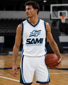Conjunto de Camiseta y Pantalones Cortos de Baloncesto, Sublimados, de Malla, Unisex, para Adultos, Cuello en V, Sin Mangas, Absorben la Humedad - Product Image 5