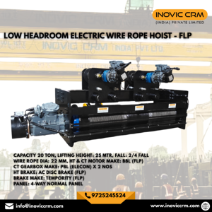 รอกไฟฟ้าแบบใช้ลวดสลิงสำหรับงานหนัก INOVIC CRM 1–25 ตัน |   มาตรฐานป้องกัน IP55, ระยะยกสูง 12 เมตร, มอเตอร์ 1.5 กิโลวัตต์ และระบบอุตสาหกรรมที่มีความเสถียร - Product Image 3