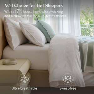 Parure de draps en coton peigné satiné 300 fils, blanc uni, qualité supérieure, pour la maison et l'hôtellerie - Product Image 4