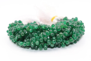Aventurine perles à facettes 5*8mm forme de goutte 8 pouces Briolette côté coupe pierre naturelle perles en gros - Product Image 3