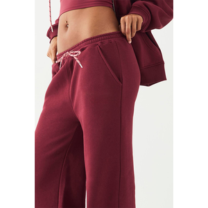 Pantalones Deportivos de Cintura Alta, Largura Media, con Cordón Ajustable, de Felpa Francesa, para Mujer, Holgados, para Correr, Gimnasio, Estilo Baggy - Product Image 2