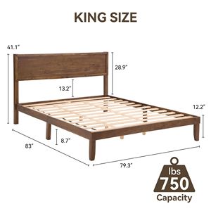 Struttura Letto King Size in Legno Premium, Design Robusto e Durevole per Casa Moderna, Crea Senza Sforzo una Camera da Letto Confortevole - Product Image 2