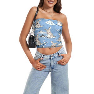 New Trendy Design Polyester Tube <b>Tops</b> Sublimation Women's Sleeveless Tank <b>Top</b> Aesthetic Tank <b>Top</b> for Women with custom OEM - Product Image 5
