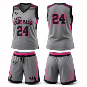 Ensemble de maillots de basket-ball pour adultes et garçons, sans manches, col en V, sublimé, en polyester respirant, personnalisable, toutes saisons - Product Image 3