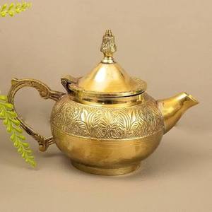 Oriental Style Brass Tea Pot With Lid And Handle Metal <b>Kettle</b> Water Pots Decorative Design - Product Image 1