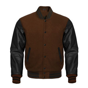 Chaquetas de Béisbol Estilo Collage para Hombre, Chaqueta Varsity Vintage con Mangas de Cuero, Chaqueta Personalizada con Logotipo Bordado en Lana Chenille, Chaqueta Letterman de Béisbol - Product Image 2