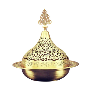 Modern Arabic Design Eco-friendly Date Bowl Gold Luxury <b>Decorative</b> Handmade Stainless Steel Serving Bowl Dome <b>Lid</b> Party Hotel - Product Image 4