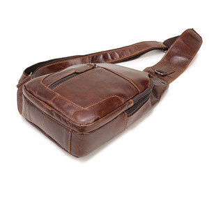 Bolso de Pecho de Cuero Genuino de Última Moda para Hombre, Bolso de Pecho Informal con Correa Cruzada de Cuero Vacuno - Product Image 2