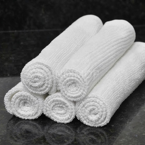 Disponibles près de chez moi : Chiffons de nettoyage commerciaux en coton côtelé 16x19, 32 oz, blancs blanchis, pour restaurants et cuisines, de Asian Mil. - Product Image 4