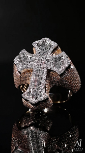 925 Sterling <b>Silver</b> Moissanite Cross <b>Ring</b> Iced Out Prong Set Hip Hop Jewelry for <b>Men</b> Women Party Gift - Product Image 6