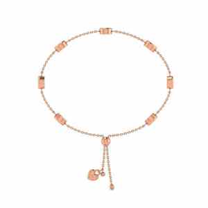 Minimalist Bezel Set Diamond Link <b>Bracelet</b> <b>Rose</b> <b>Gold</b> Plated 925 Silver Fine Bangle - Product Image 2
