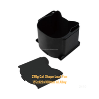ATLAS STAR Mini Moule à pain antiadhésif en aluminium en forme de chat de 270g avec couvercle, noir, pour pâtisserie et cuisson