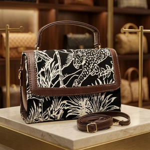 Sac à main de luxe pour femme, élégant, doublure en polyester marron, cuir PU, sac bandoulière moyen - Product Image 1