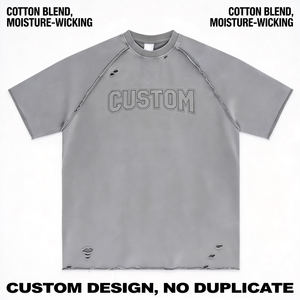 T-shirt surdimensionné pour homme en coton délavé à l'acide, col rond, style streetwear décontracté, tendance du marché américain - Product Image 6