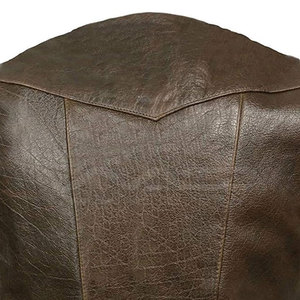 Gilet en cuir moderne, matériau durable, vêtement sans manches, finition soignée, poches avant, fermeture robuste, fabrication en gros - Product Image 5