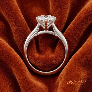 925 Sterling <b>Silver</b> Oval Cut Moissanite/Diamond <b>Solitaire</b> Engagement <b>Ring</b> for Women, Classic 4 Prong Setting Minimalist - Product Image 2