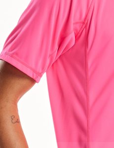 <b>Mens</b> Short Sleeve <b>Pink</b> Athletic <b>T</b> <b>Shirt</b> Quick Dry Breathable Performance Sports Top Polyester Spandex Gym Training Wear - Product Image 3
