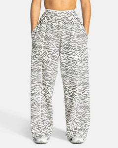 Pantalones Deportivos Anchos con Estampado de Cebra, Diseño Moderno y Personalizado, con Ribete, Mezcla de Algodón, Pantalones Deportivos para Mujer - Product Image 1