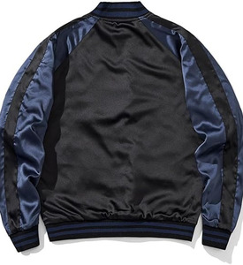 Blouson Bomber Unisexe Vintage Sportif en Satin, Style Universitaire, Printemps, Décontracté, Fermeture Boutonnée, Broderie - Product Image 6