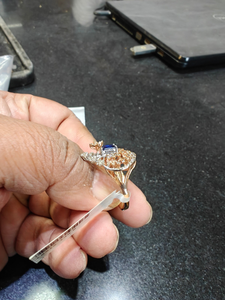 Anillos de cóctel de oro rosa para damas elegantes con diamantes elegantes Anillos de diamantes de diseño de moda - Product Image 2