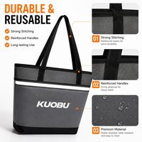 Sac fourre-tout réutilisable réfléchissant OEM ODM, grande capacité, sac de courses, sac à bandoulière pliable pour l'extérieur, logo personnalisé
