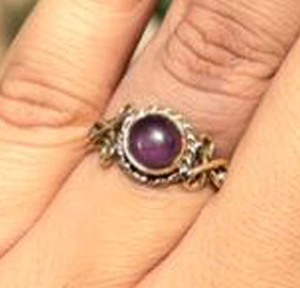 Natural Amethyst Brass <b>Ring</b> 925Silver Plated Statement Purple Gemstone <b>Ring</b> Fashion Jewelry - Product Image 4