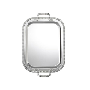 Elegant Handmade Eco-friendly Polished <b>Metal</b> Rectangular Serving Trays Decorative Home Dining Tray Set - Product Image 6