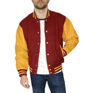 Chaqueta de Béisbol Personalizada de Lana con Mangas Largas, Ligera, para Hombre, Estilo Universitario, con Letras Bordadas - Product Image 3