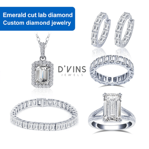 Diamantes Sintéticos (Cultivados en Laboratorio) D'vins Jewels, Corte Esmeralda, 1ct 2ct 3ct 4ct 5ct D VVS VS, para Joyería - Product Image 3