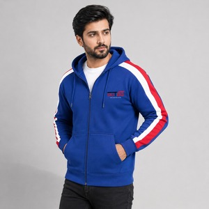 Sweat-shirt à capuche zippé pour homme, tissu respirant à séchage rapide, coupe athlétique confortable, léger - Product Image 1