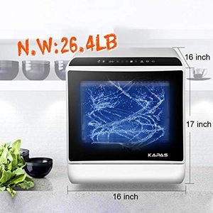 Lave-vaisselle portable de comptoir avec 5 programmes de lavage, réservoir d'eau de 3 tasses et séchage à l'air - Product Image 2