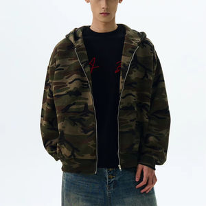 Sweat-shirts à capuche camouflage requin de qualité supérieure, 100% coton, pour hommes, femmes, unisexe, streetwear, sweat-shirt camouflage à fermeture éclair intégrale - Product Image 4