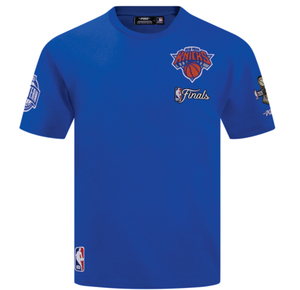 T-shirt unisexe pour les finales des Knicks, bleu, manches courtes, jersey décontracté, col rond, 100% coton, logo sur le devant, respirant, séchage rapide - Product Image 1