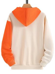 Sweat-shirt à capuche color block à manches longues, pull décontracté en tissu doux avec poche avant, confortable pour le quotidien, coupe décontractée, vêtement d'extérieur - Product Image 4