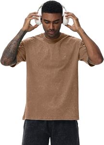 เสื้อยืดแฟชั่นผู้ชายคุณภาพสูง หนัก 280 กรัม ผ้าคอตตอนทรงโอเวอร์ไซส์ รับสกรีนโลโก้ - Product Image 3