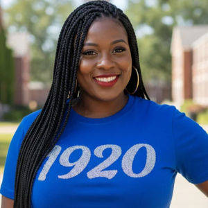 Camiseta Azul 1920 Diamond Top para Mujer, 100% Algodón, con Lentejuelas y Letras Griegas, Ropa de Hermandad, Camiseta de Aniversario Zeta Phi Beta, Orgullo por la Vida Griega - Product Image 6