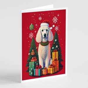 Lunatique A7 Taille 5x7 Cartes Vierge Paquet de 8 Cartes de Voeux de Noël de Vacances avec Enveloppes avec Design Caniche - Product Image 1