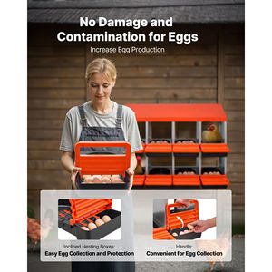 Nido per Galline a 8 Scomparti, da 30 a 45 Pollici, in Metallo Resistente alla Corrosione, Gabbia per Galline Stabile con Nidi Inclinati Inclusi - Product Image 4