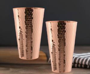 Verre à boire artisanal en cuivre martelé, vaisselle traditionnelle en cuivre - Product Image 3