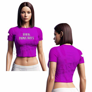 Meilleurs t-shirts courts pour femmes fabriqués par des fabricants, tendance actuelle, vente en gros de t-shirts courts pour femmes - Product Image 4