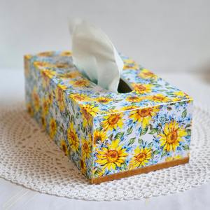 Boîte à mouchoirs en bois imprimée, best-seller, pour hôtels et spas de luxe, vente en gros - Product Image 3