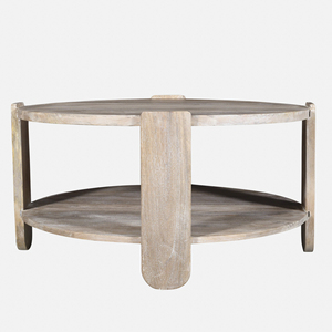 Mesa de Centro de Madera de Mango con Acabado Blanqueado para Sala de Estar, Mesa de Sofá de Madera Sólida, Diseño Moderno para Decoración de Interiores - Product Image 5