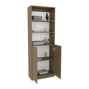 Librería moderna de 2 puertas para el hogar Unidad de almacenamiento de roble natural con puertas dobles y estantes de varios niveles - Product Image 3