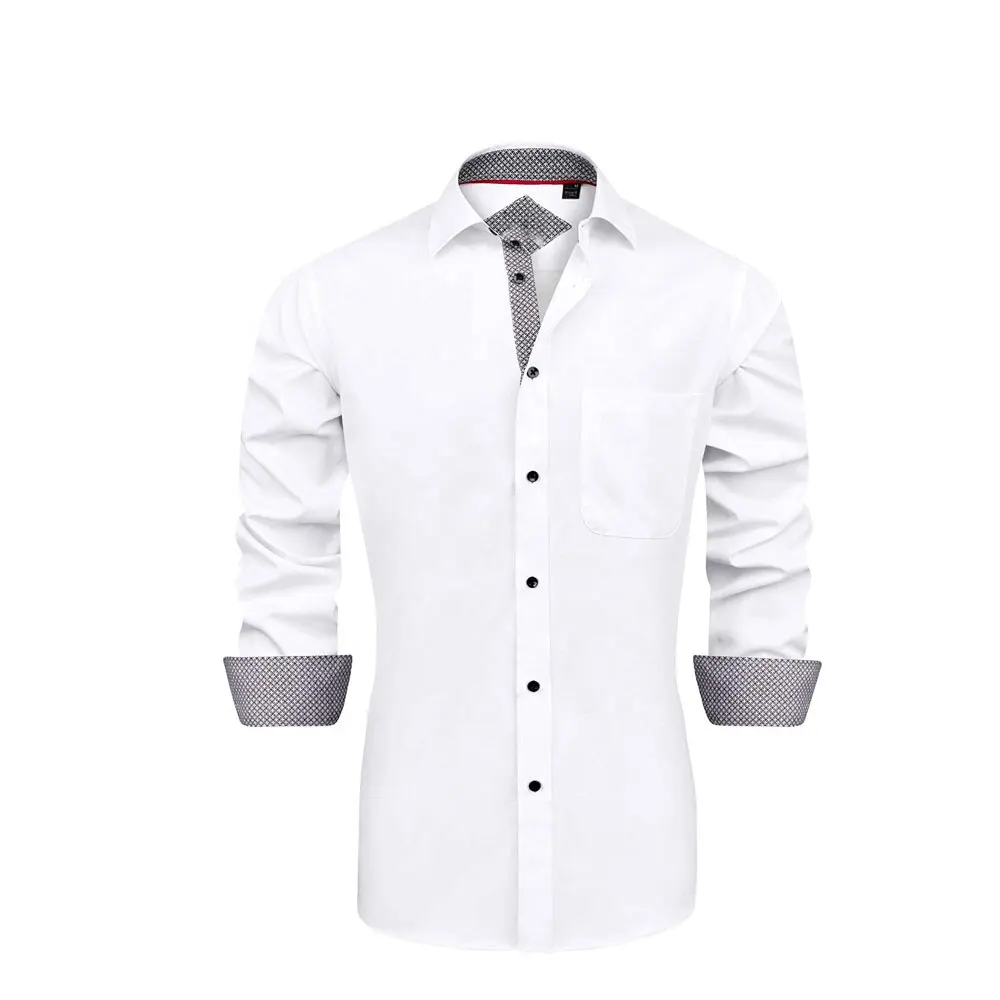 Chemise brodée de Chenille pour hommes, haut à manches longues, personnalisé, de styliste, robe formelle blanche, épaisse,