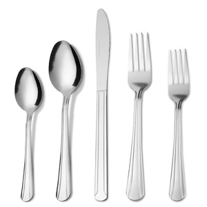 Fourchette à dîner classique en acier inoxydable, finition miroir, manche en métal - Product Image 4